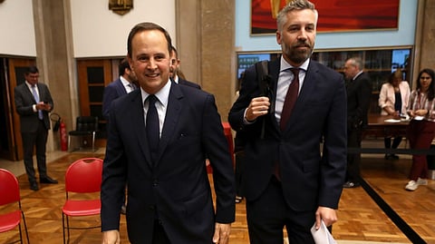 Fernando Medina e Pedro Nuno Santos em 2022, enquanto colegas do Governo liderado por António Costa