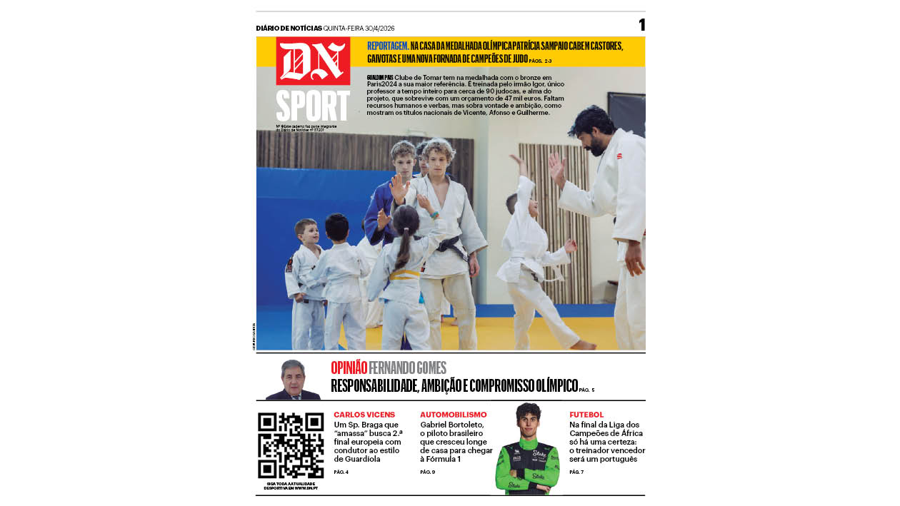 Leia aqui o DN Sport desta quinta-feira, 30 de abril