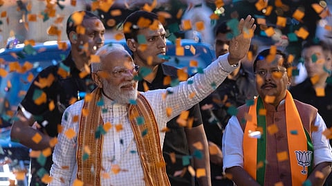 Modi festeja a vitória no estado do Bengala Ocidental e Assam.