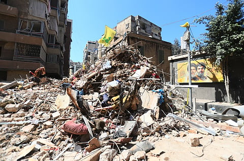 A destruição em Beirute após o último ataque de Israel.