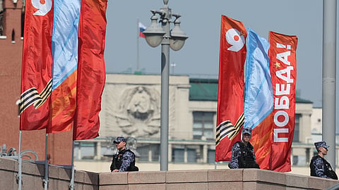 Segurança foi reforçada em Moscovo antes da parada deste sábado.