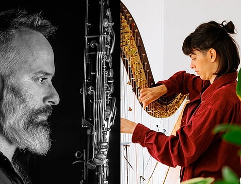 Os artistas brasileiros Luiz Rocha e Marina Mello. 