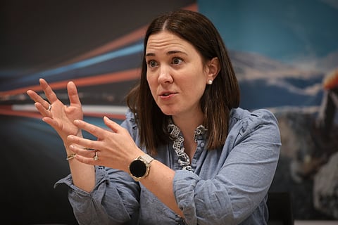 A Co-CEO da SoftwareONE Global, Melissa Mulholand, falou ao Dinheiro Vivo na sede da empresa em Portugal, em Lisboa