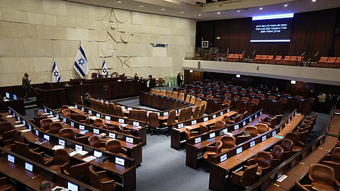O interior do Knesset, o Parlamento israelita.