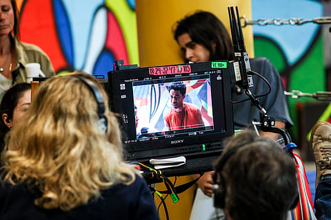 gravações da nova série da RTP, 'O Homem do Leme', na Academia Jorge Pina em Chelas.