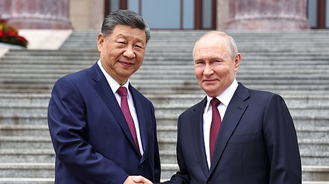 Xi Jinping e Vladimir Putin reuniram-se esta quarta-feira por duas vezes em Pequim. 