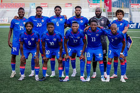 O plantel do Haiti num dos últimos confrontos para o apuramento