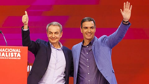 Zapatero e Sánchez em 2025.