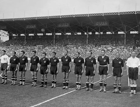 Seleção italiana em 1938. 