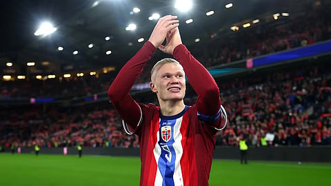 Haaland tem 55 golos marcados pela Noruega.