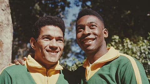 Garrincha e Pelé no Mundial de 1962.