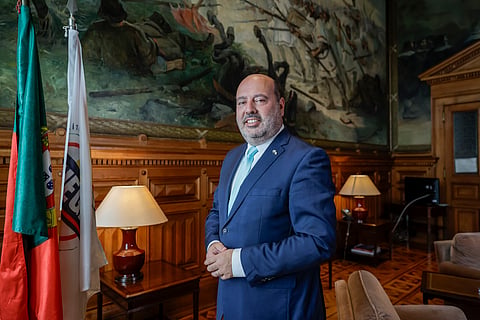 Pedro Pinto foi entrevistado pelo DN na Sala Acácio Lino, um dos símbolos do aumento do número de deputados do Chega na Assembleia da República.