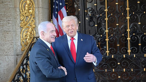 Netanyahu foi recebido por Trump em Mar-a-Lago, em dezembro.