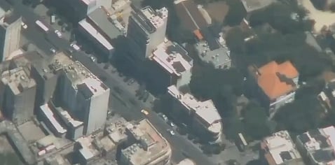 Imagem do ataque de Israel retirada de um vídeo partilhado por Benjamin Netanyahu