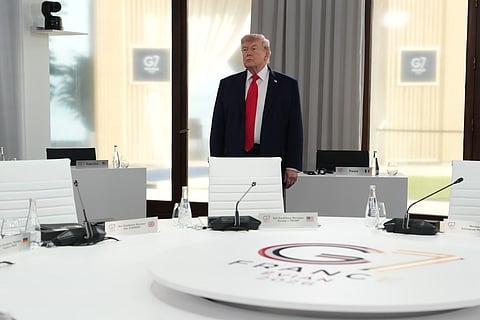 Donald Trump na cimeira do G7 em França.