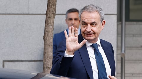 Zapatero à chegada à Audiência Nacional.