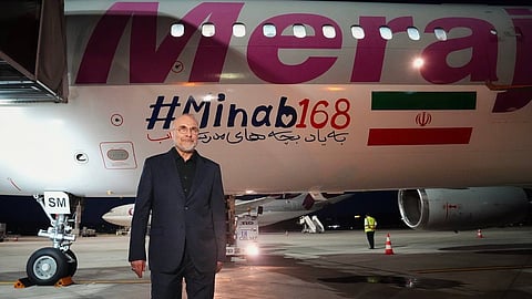 O chefe da equipa diplomática iraniana, Mohammad Bagher Ghalibaf
