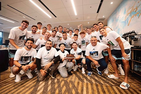 Messi celebrou 39 anos em Kansas City ao lado dos seus companheiros de seleção.  