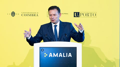 O primeiro-ministro, Luís Montenegro, na apresentação do Amália.