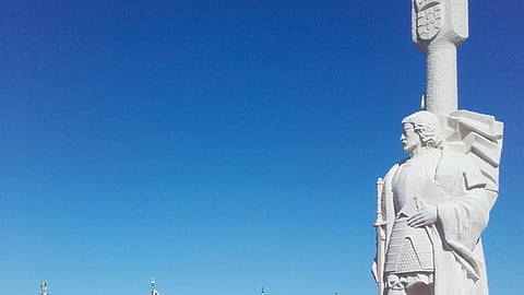 Estátua de João Rodrigues Cabrilho em San Diego. O navegador português foi o primeiro europeu a visitar a atual Califórnia, ao serviço de Espanha.
