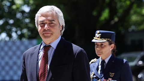 Nuno Melo, ministro da Defesa, à chegada para a reunião do Conselho de Ministros,, em Guimarães