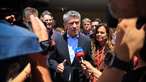 José Luís Carneiro à chegada ao Congresso Federativo do Porto, no Pavilhão do Centro Comunitário de Caxinas, Vila do Conde
