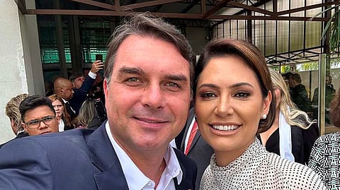 Flávio e Michelle nos melhores tempos da relação.