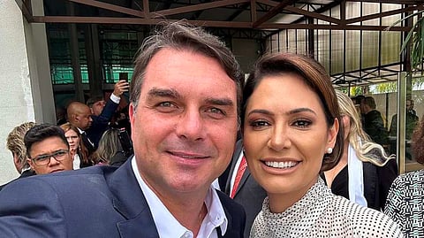 Flávio e Michelle nos melhores tempos da relação.