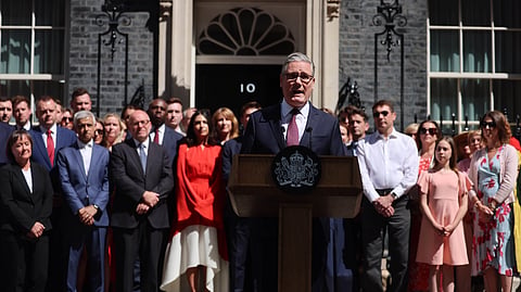 Keir Starmer no discurso de despedida.