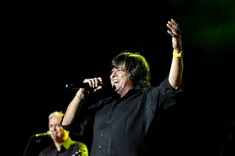 Luís Represas durante o concerto comemorativo dos 35 anos dos Trovante no Coliseu dos Recreios, em Lisboa