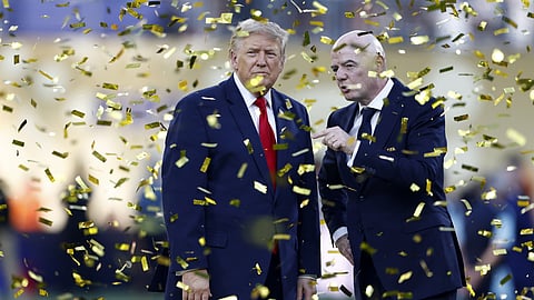 Trump e Infantino na final do Mundial de futebol