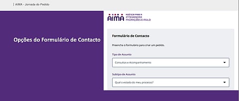 Acompanhamento é pelo formulário de contacto.