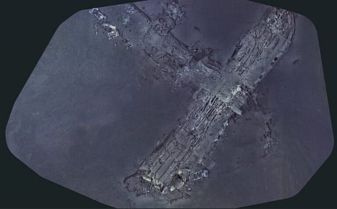 Os destroços foram encontrados a 610 metros de profundidade ao largo da costa de Porto Rico.