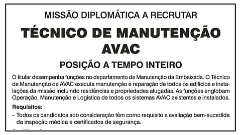 Missão Diplomática a Recrutar
