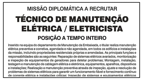 Missão Diplomática a Recrutar