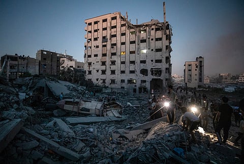 O cenário na Faixa de Gaza é de destruição.