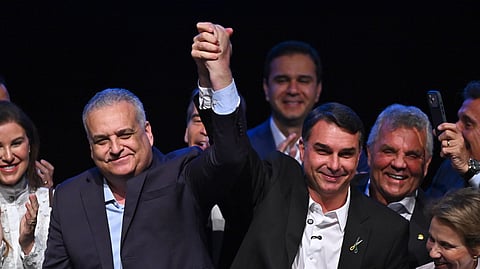 “Escolhi-o pela sua história na segurança pública”, disse Flávio na apresentação do vice Alfredo Gaspar.