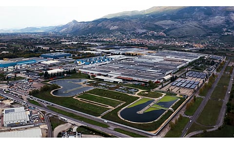 A unidade fabril em Cassini, centro de Itália.