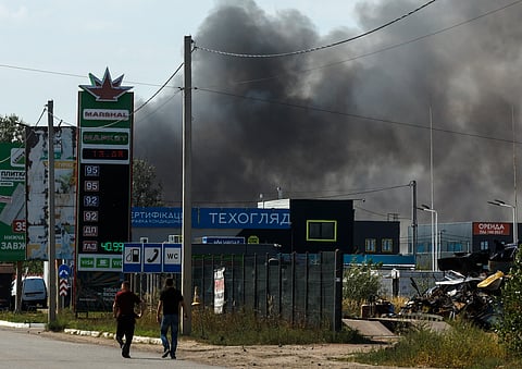 Rescaldo de um ataque russo nos arredores de Kiev.