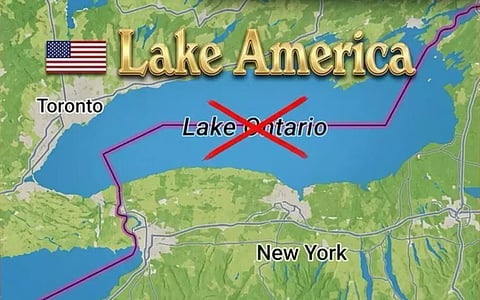 O nome ancestral de um lago, de origem indígena iroquesa, que remonta a épocas anteriores à fundação do Canadá e dos próprios EUA, não se altera por decreto da Casa Branca, reagiu o líder provincial do Estado de Ontário.