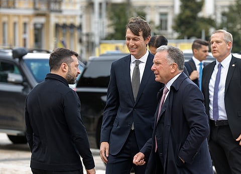 Steve Witkoff e Jared Kushner com Zelensky este domingo, 6 de setembro, em Kiev.