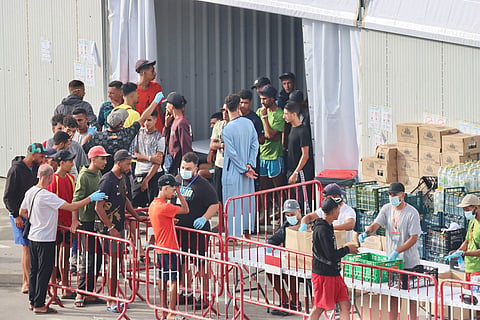 A entrada do centro de acolhimento temporário de migrantes de Loma Colmenar, em Ceuta. 
