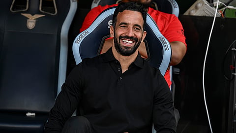 Ruben Amorim na última partida do AC Milan (2 - 2 contra a Lazio); português reencontra o Benfica nesta quarta-feira (16). 