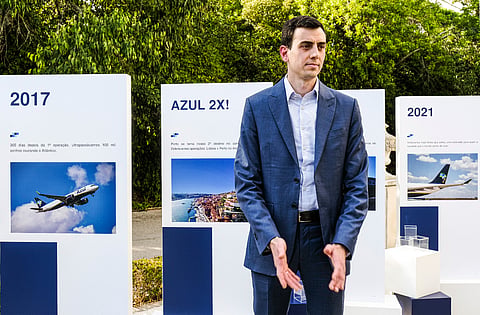 Fávio Campos, vice-presidente institucional da Azul, durante comemoração pelos 10 anos de operação da companhia em Portugal, 16 de setembro de 2026.