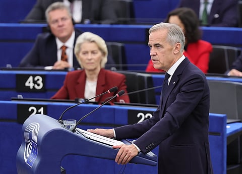 O discurso de Mark Carney no Parlamento Europeu contou com a presença de Mark Carney. 