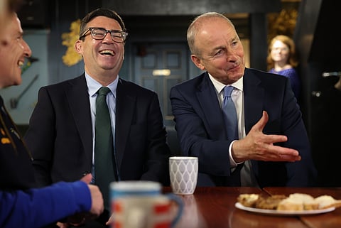Burnham recebeu Micheal Martin na semana passada em Manchester.