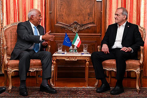 António Costa e o presidente do Irão, Masoud Pezeshkian