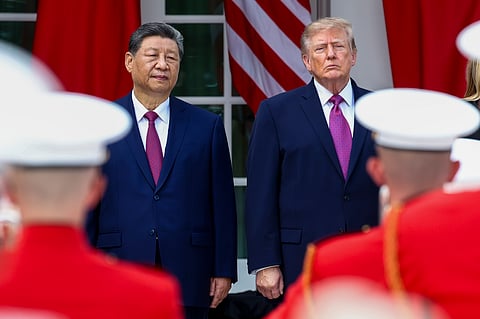 Trump e Xi estiveram juntos na residência oficial do Presidente dos EUA, em Washington D.C.