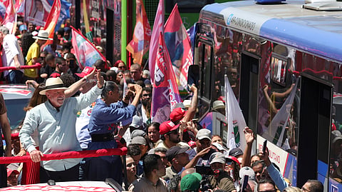 Lula em campanha em São Paulo.