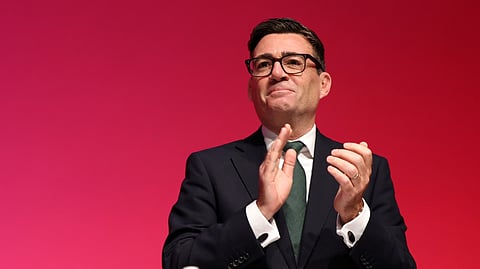 Andy Burnham na conferência do Labour, em Liverpool, esta quarta-feira (30 de setembro).